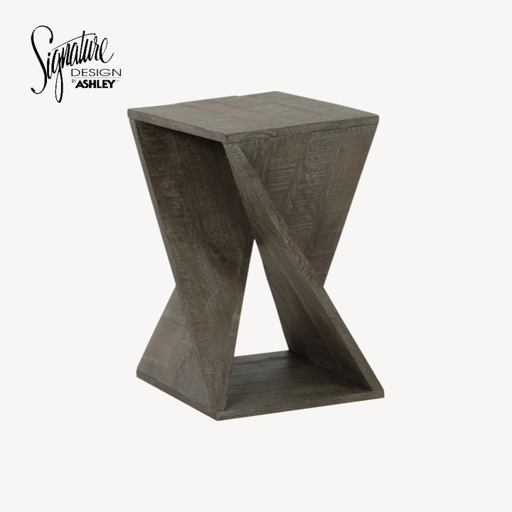 A4000509 Zalemont Accent Table In Distressed Grey Finish | Signature Design By Ashley