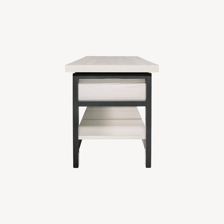 A3000312 Rhyson Storage Bench - White/ Black | Signature Design By Ashley