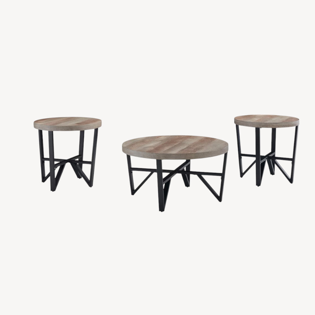 T235-13 Deanlee Occasional Table Set (Set of 3) - Brown/ Black | Signature Design By Ashley