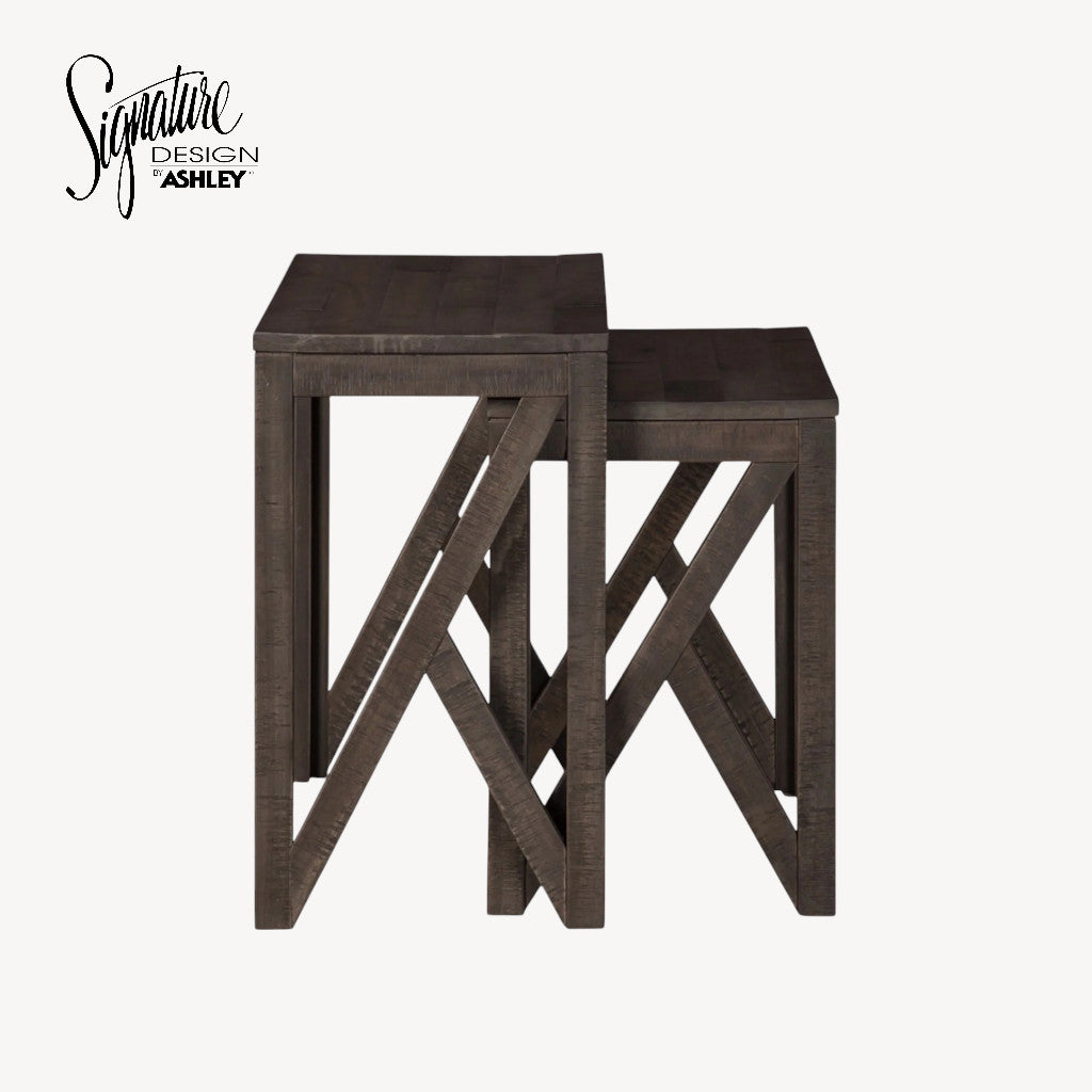 A4000229 Emerdale Nesting Accent Table In Grey Finish (Set of 2) | Signature Design By Ashley