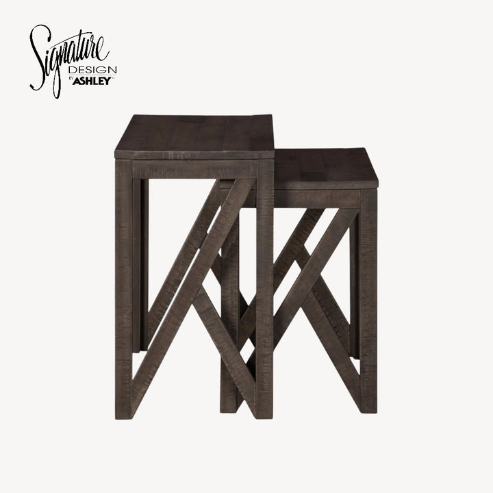 A4000229 Emerdale Nesting Accent Table In Grey Finish (Set of 2) | Signature Design By Ashley