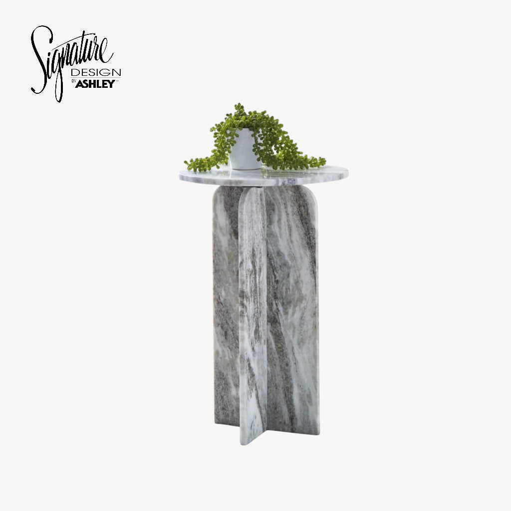 A4000610 Keithwell Tall Accent Table In Grey/ White Finish | Signature Design By Ashley