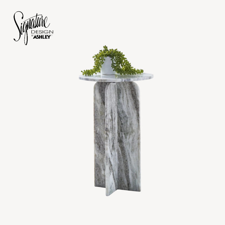 A4000610 Keithwell Tall Accent Table In Grey/ White Finish | Signature Design By Ashley