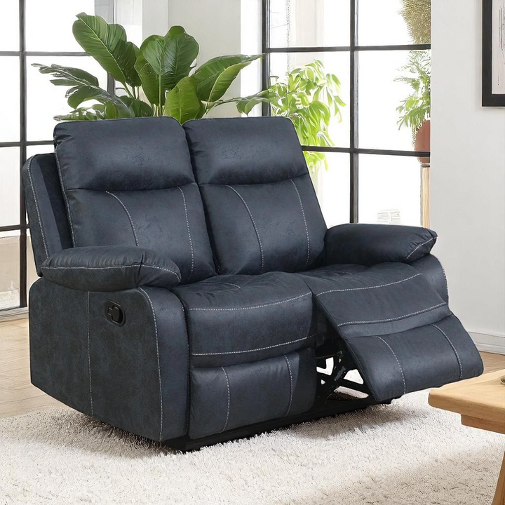 Velmor 3-Piece Recliner Set In Fabric Upholstery – Blue
