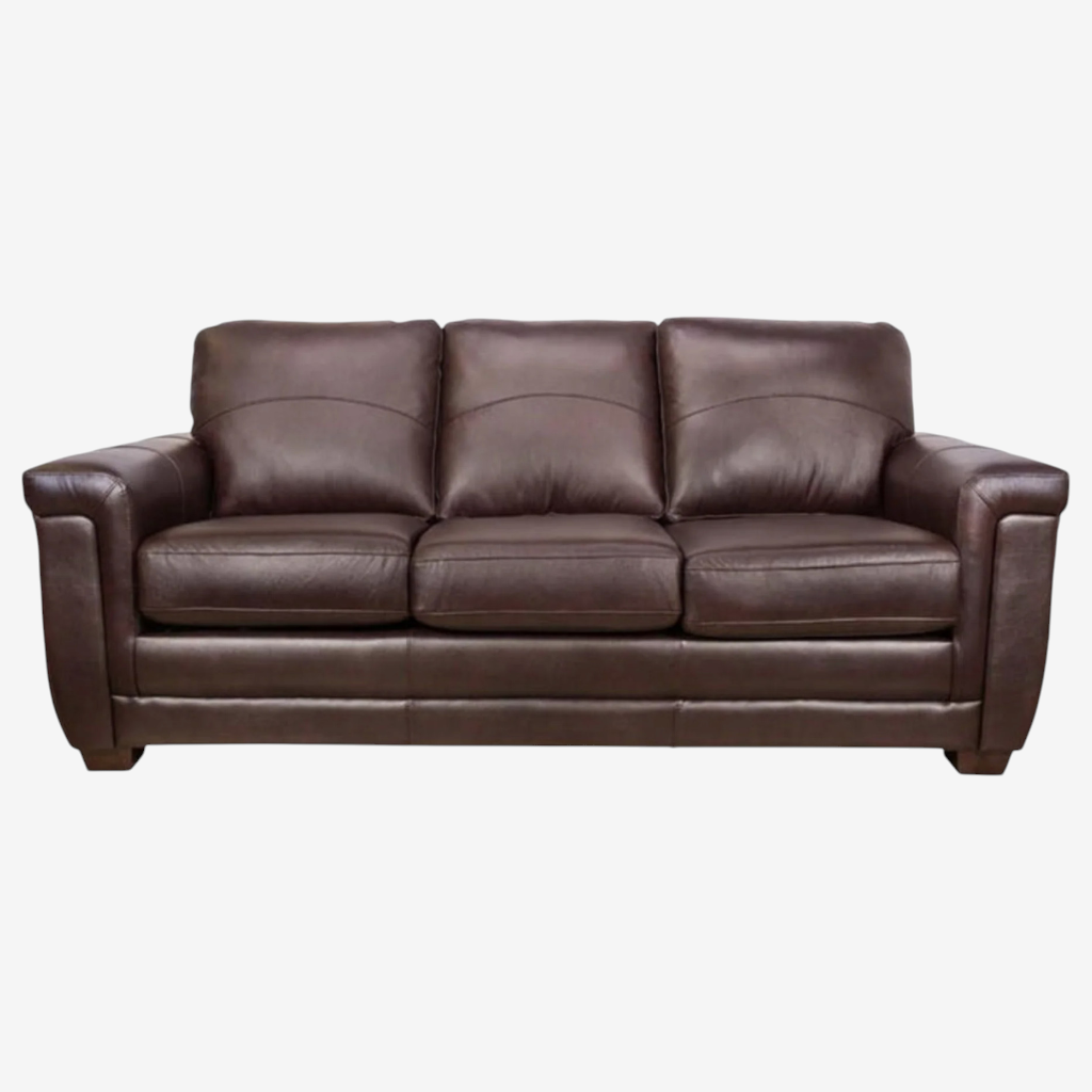 Seville 3-Piece Sofa Set In Leather Upholstery - Cranberry