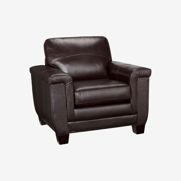 Seville 3-Piece Sofa Set In Leather Upholstery - Cranberry