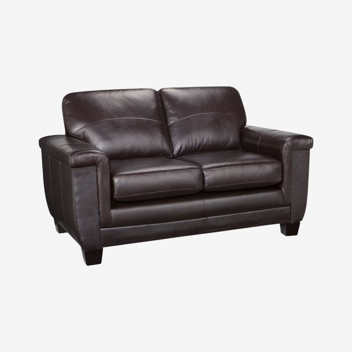 Seville 3-Piece Sofa Set In Leather Upholstery - Cranberry