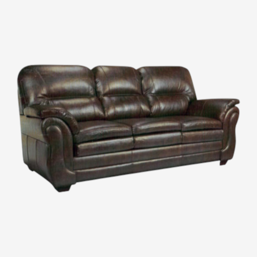 Zane 3-Piece Sofa Set In Leather Upholstery - Umber