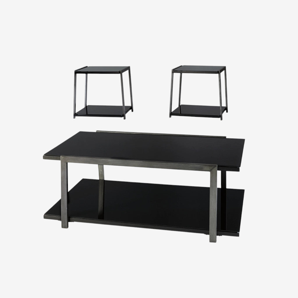T326-13 Rollynx Occasional Table Set (Set of 3) - Black | Signature Design By Ashley
