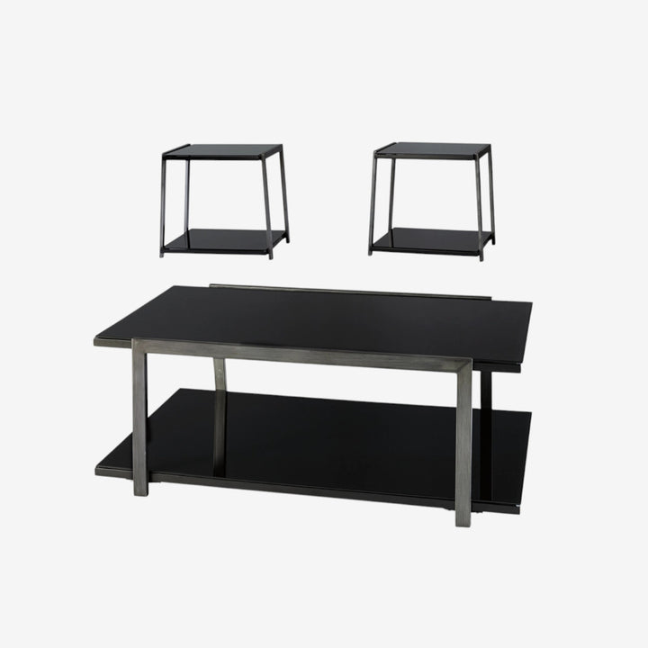 T326-13 Rollynx Occasional Table Set (Set of 3) - Black | Signature Design By Ashley