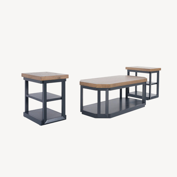 T402-13 Landocken Occasional Table Set Brown/Blue (set of 3) | Signature Design By Ashley