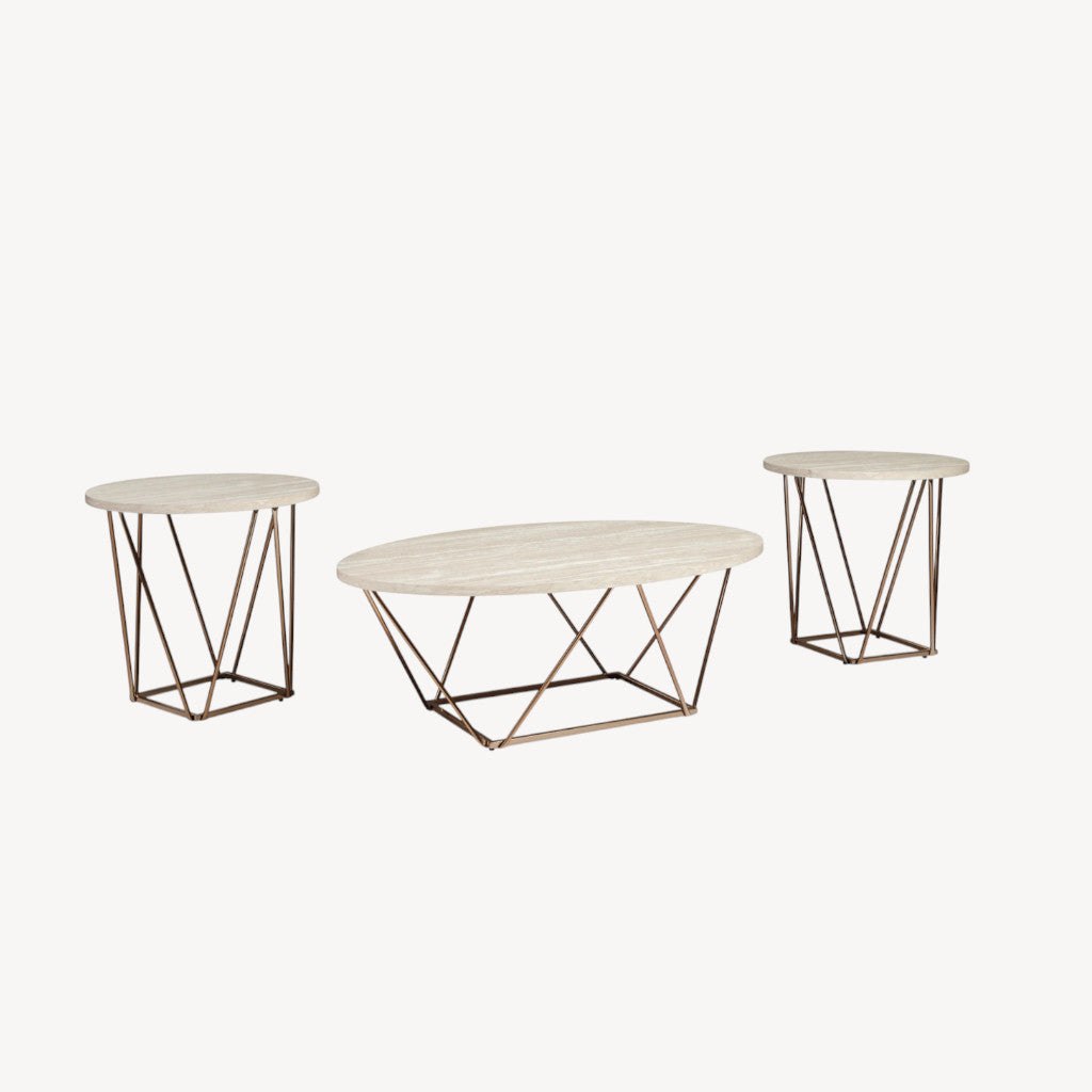 T385-13 Tarica Occasional Table Set (Set of 3) - Two-Tone | Signature Design By Ashley