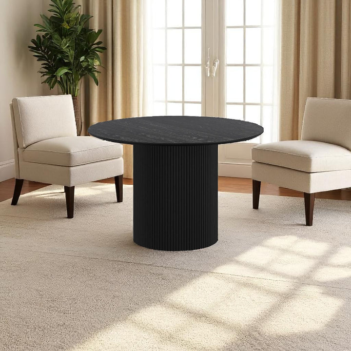 Lennox Round Dining Table in Sleek Black Finish