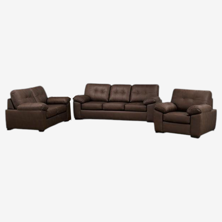 Diora 3-Piece Sofa Set In Fabric Upholstery - Chocolate