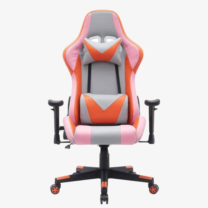 Elite Ergonomic Gaming Chair In Grey/ Orange Finish