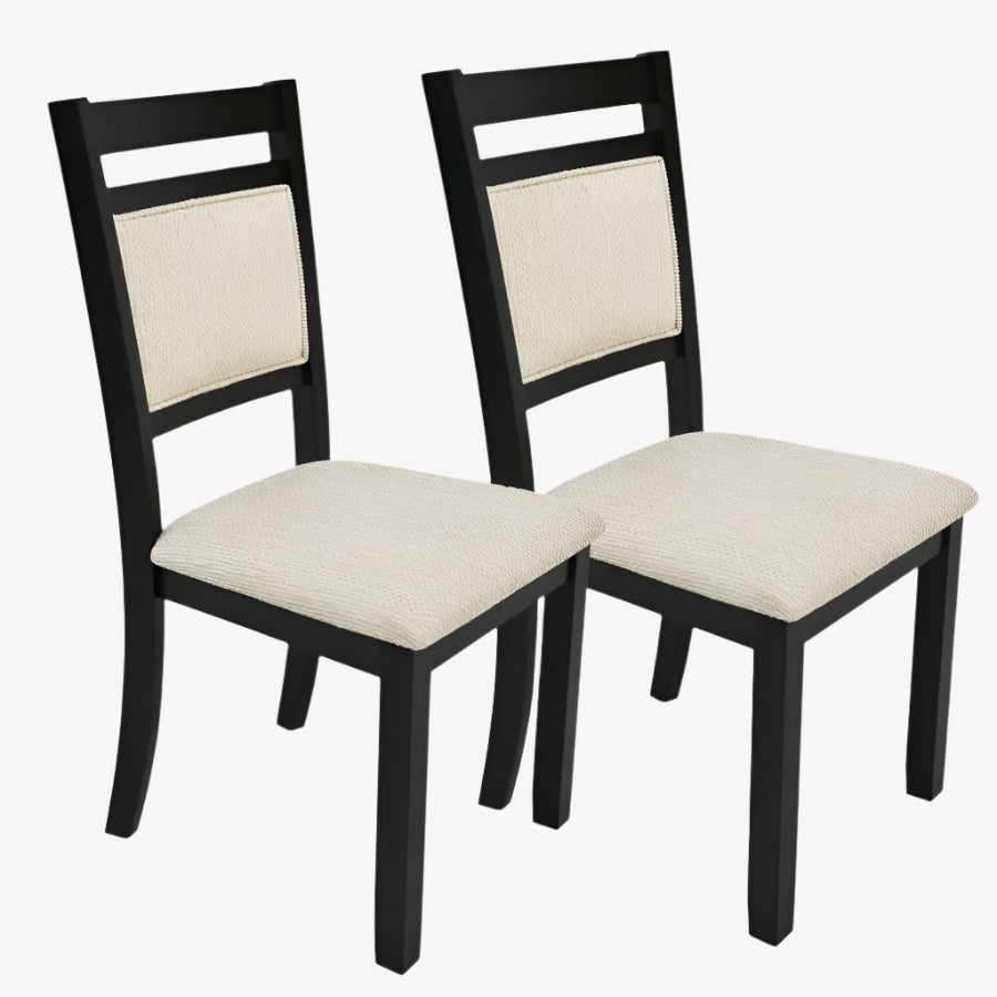 Ellis Dining Chairs in  Black & Beige (Set of 2)