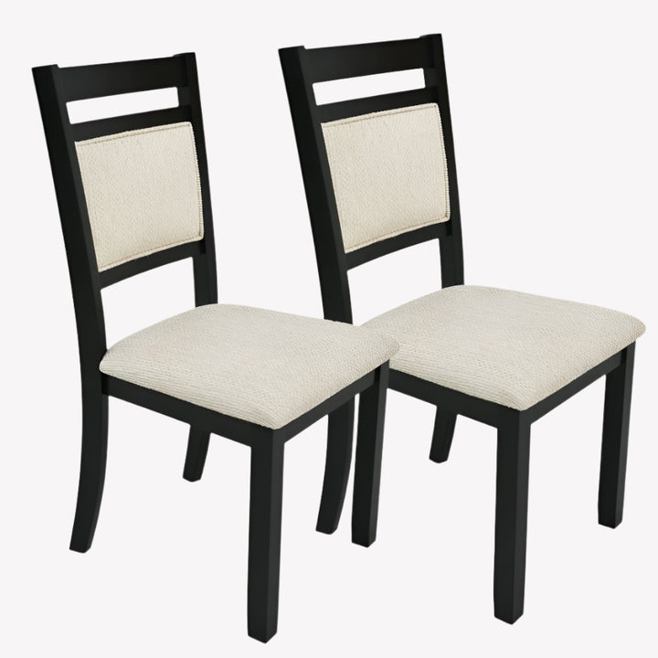 Ellis Dining Chairs in  Black & Beige (Set of 2)