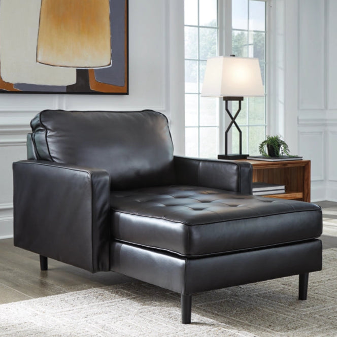 2120515 Bryceview Leather Chaise - Onyx | Signature Design By Ashley