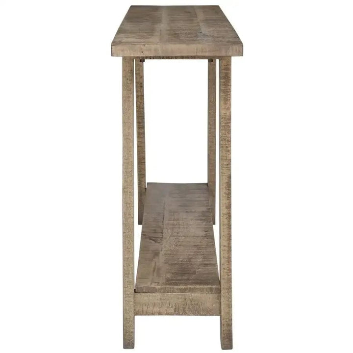 Keira Wooden 2-Tier Console Table In Reclaimed Grey Finish