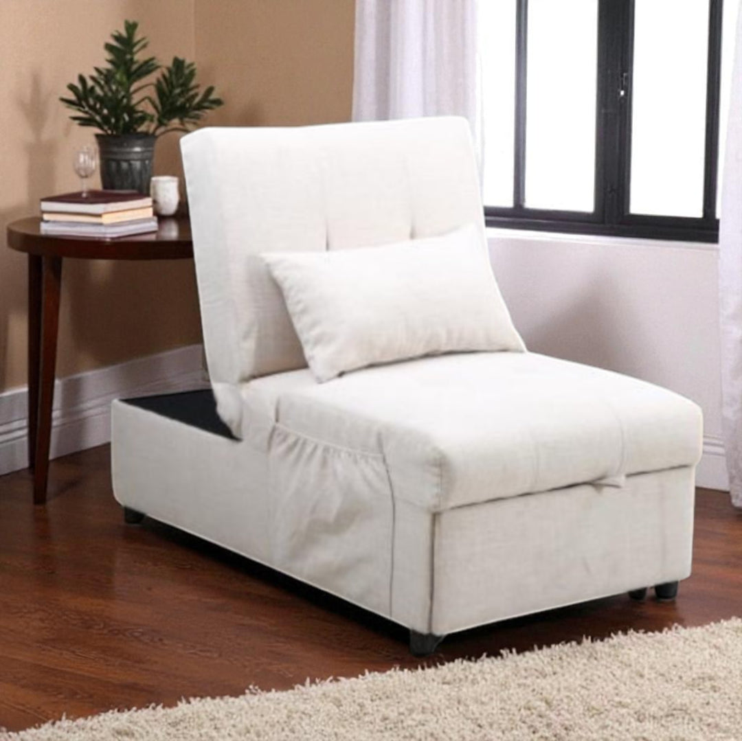 Florence Convertible Sleeper Chair In Fabric Upholstery - Beige