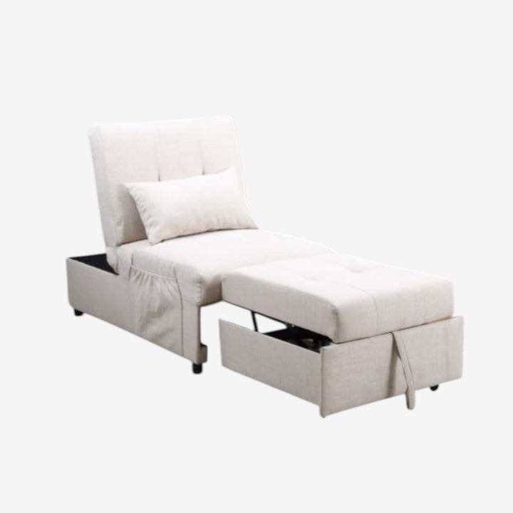 Florence Convertible Sleeper Chair In Fabric Upholstery - Beige