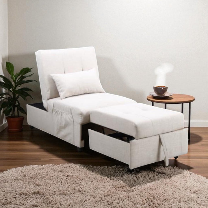 Florence Convertible Sleeper Chair In Fabric Upholstery - Beige