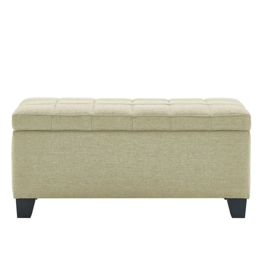 Oscar Rectangular Storage Ottoman Bench In Beige Finish
