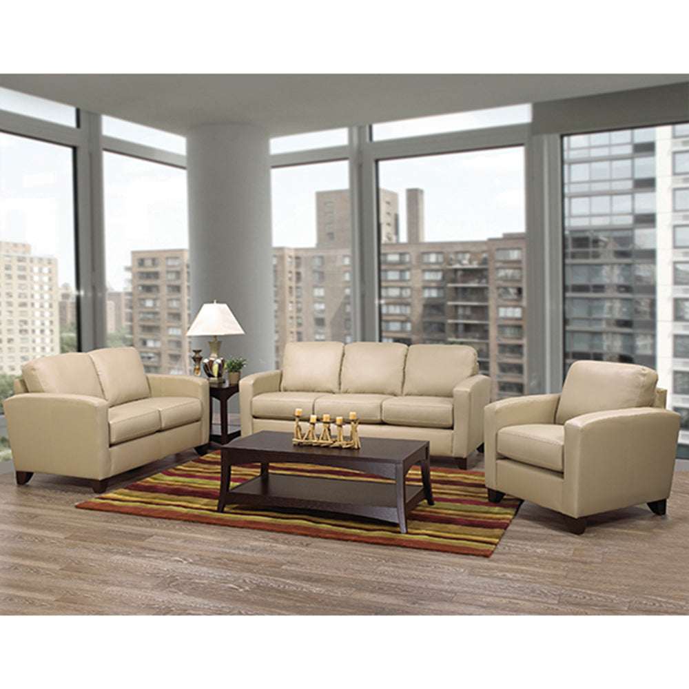 Liora 3-Piece Sofa Set In Leather Upholstery - Buff