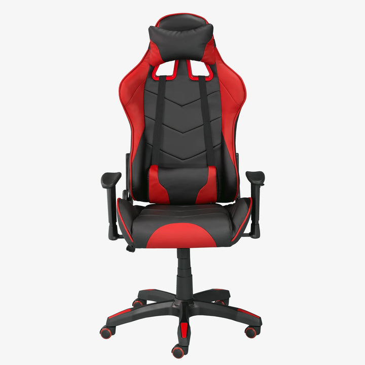 Maverick Ergonomic Gaming Chair In Faux Leather Upholstery - Black/ Red