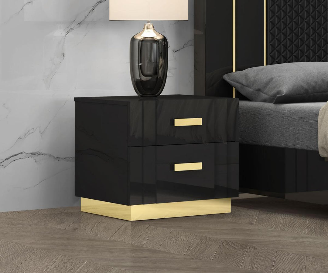 Jedd Nightstand With 2 Spacious Drawers | Available in Grey, Black & White Colors