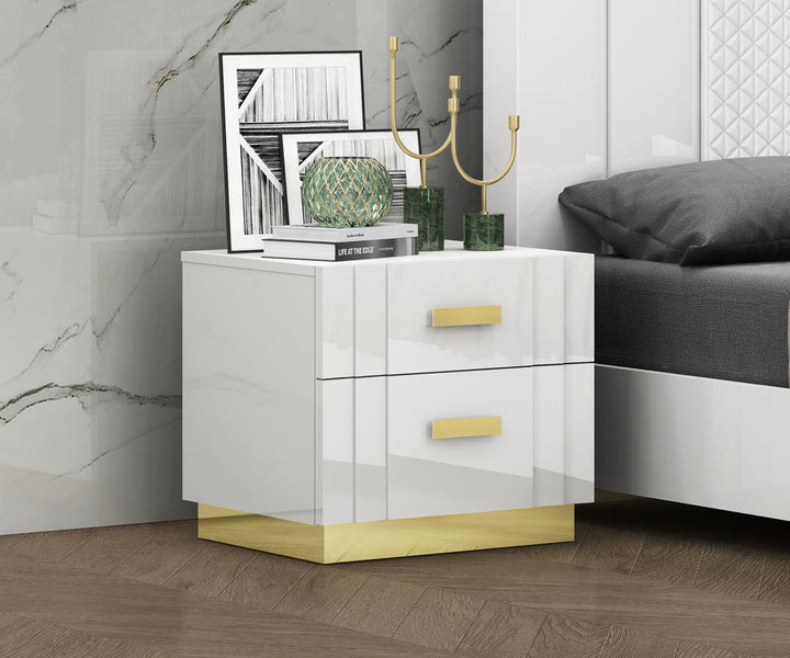 Jedd Nightstand With 2 Spacious Drawers | Available in Grey, Black & White Colors