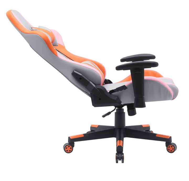 Elite Ergonomic Gaming Chair In Grey/ Orange Finish