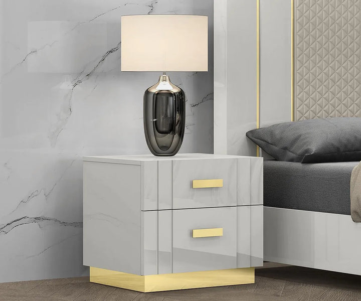 Jedd Nightstand With 2 Spacious Drawers | Available in Grey, Black & White Colors
