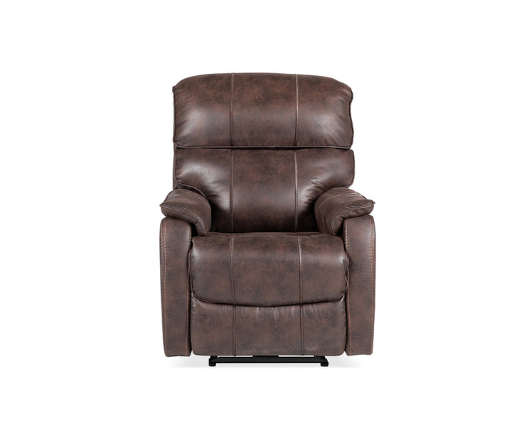 Vellum Power Recliner Chair in Leathaire Upholstery - Brown | Sleek & Relaxing With Gliding Motion