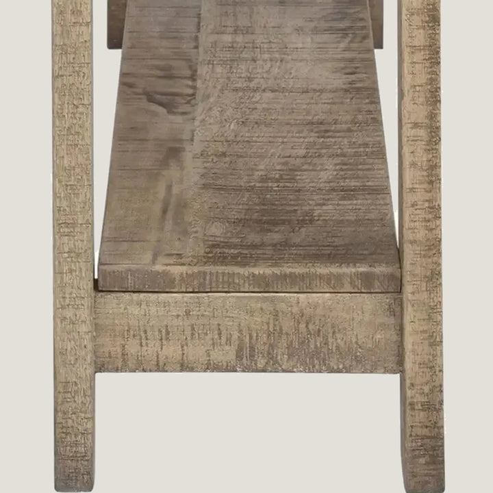 Keira Wooden 2-Tier Console Table In Reclaimed Grey Finish