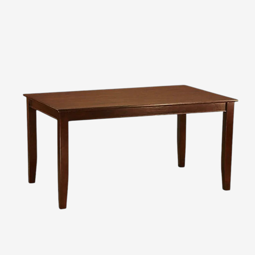 Cheen Wooden Dining Table Set For 6 With Leather Upholstered Chairs - Cherry