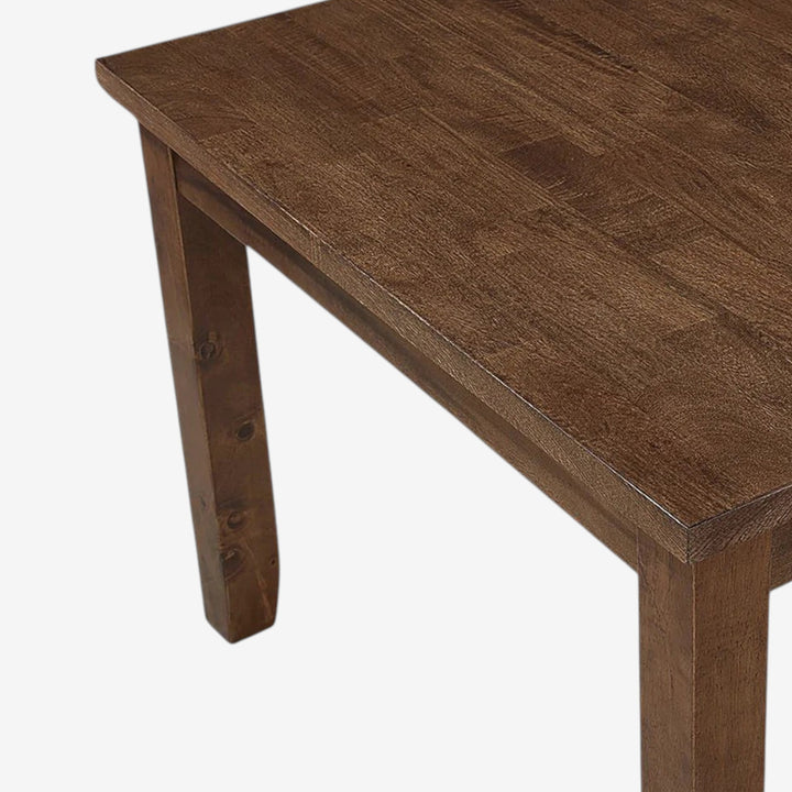 Cheen Wooden Dining Table Set For 6 With Leather Upholstered Chairs - Cherry