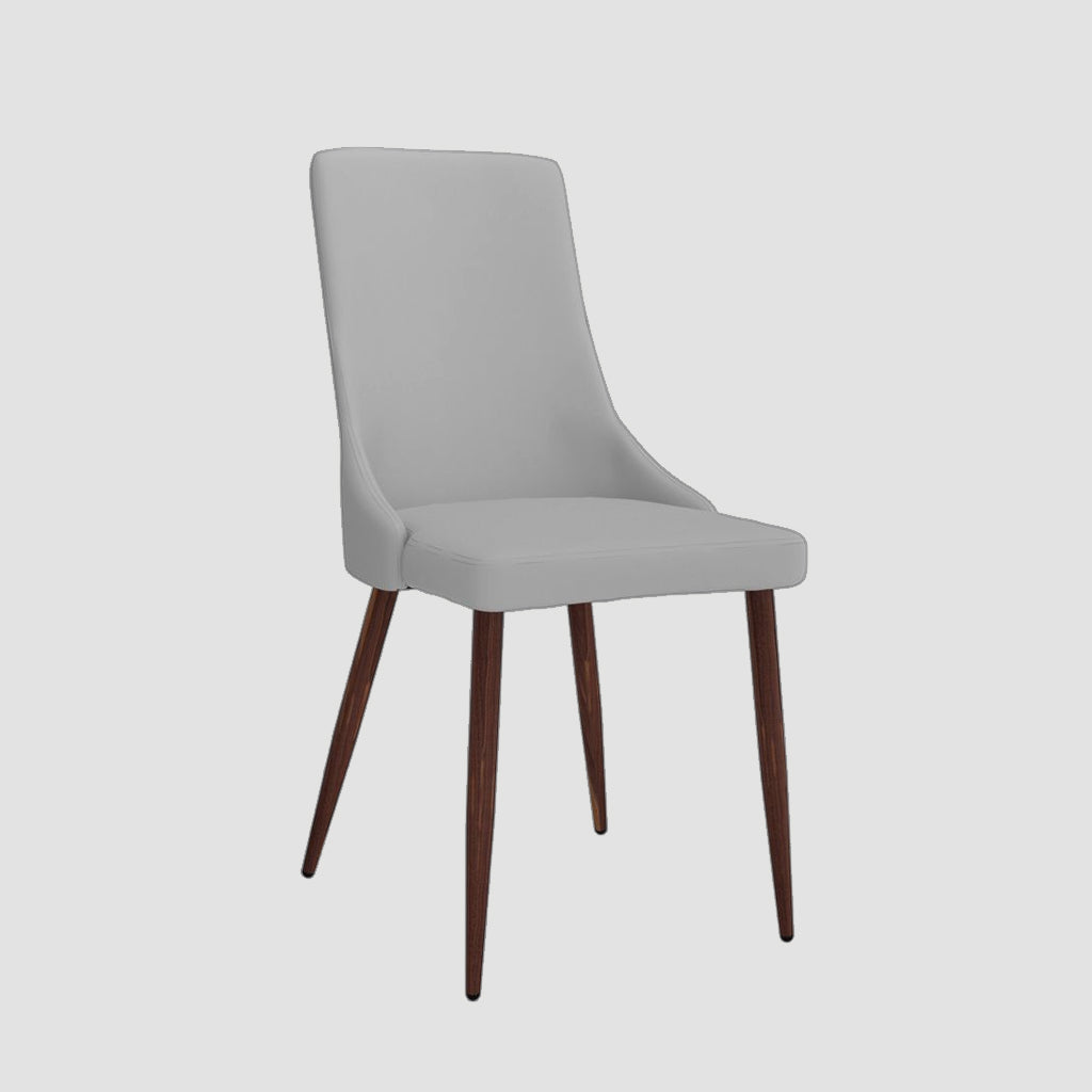 Colin Faux Leather Dining Chair With Walnut Finish (Set of 2) | Available In White & Light Grey Finish
