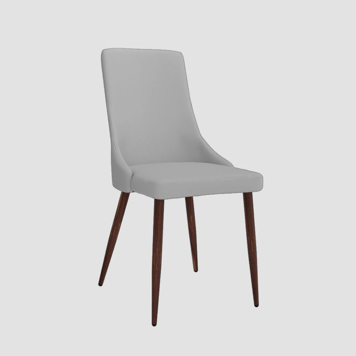 Colin Faux Leather Dining Chair With Walnut Finish (Set of 2) | Available In White & Light Grey Finish