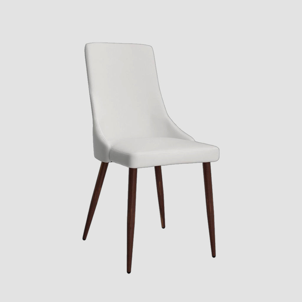 Colin Faux Leather Dining Chair With Walnut Finish (Set of 2) | Available In White & Light Grey Finish