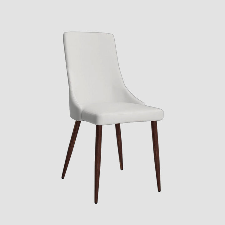 Colin Faux Leather Dining Chair With Walnut Finish (Set of 2) | Available In White & Light Grey Finish