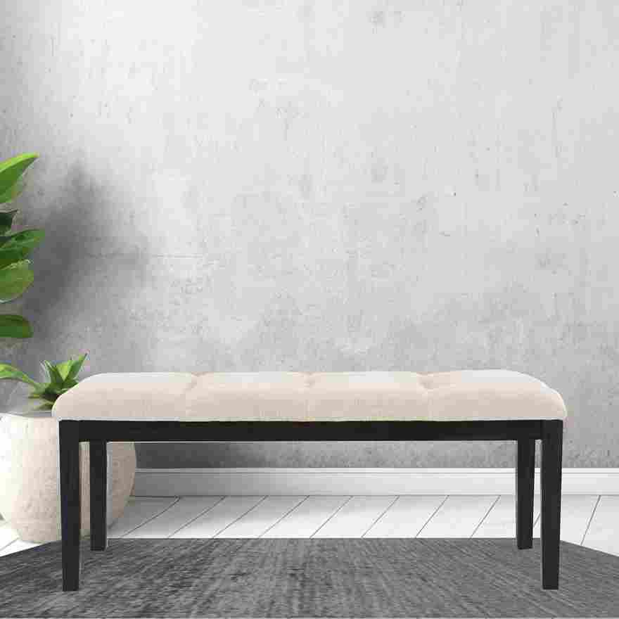 Xandra Accent Bench In Beige/ Black Finish