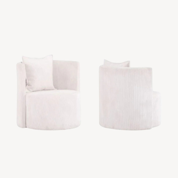 Penelope White Accent Chair – Contemporary Elegance with Curved Seating & Cushion