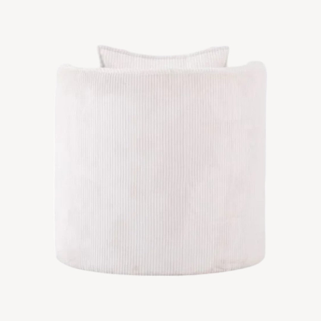 Penelope White Accent Chair – Contemporary Elegance with Curved Seating & Cushion