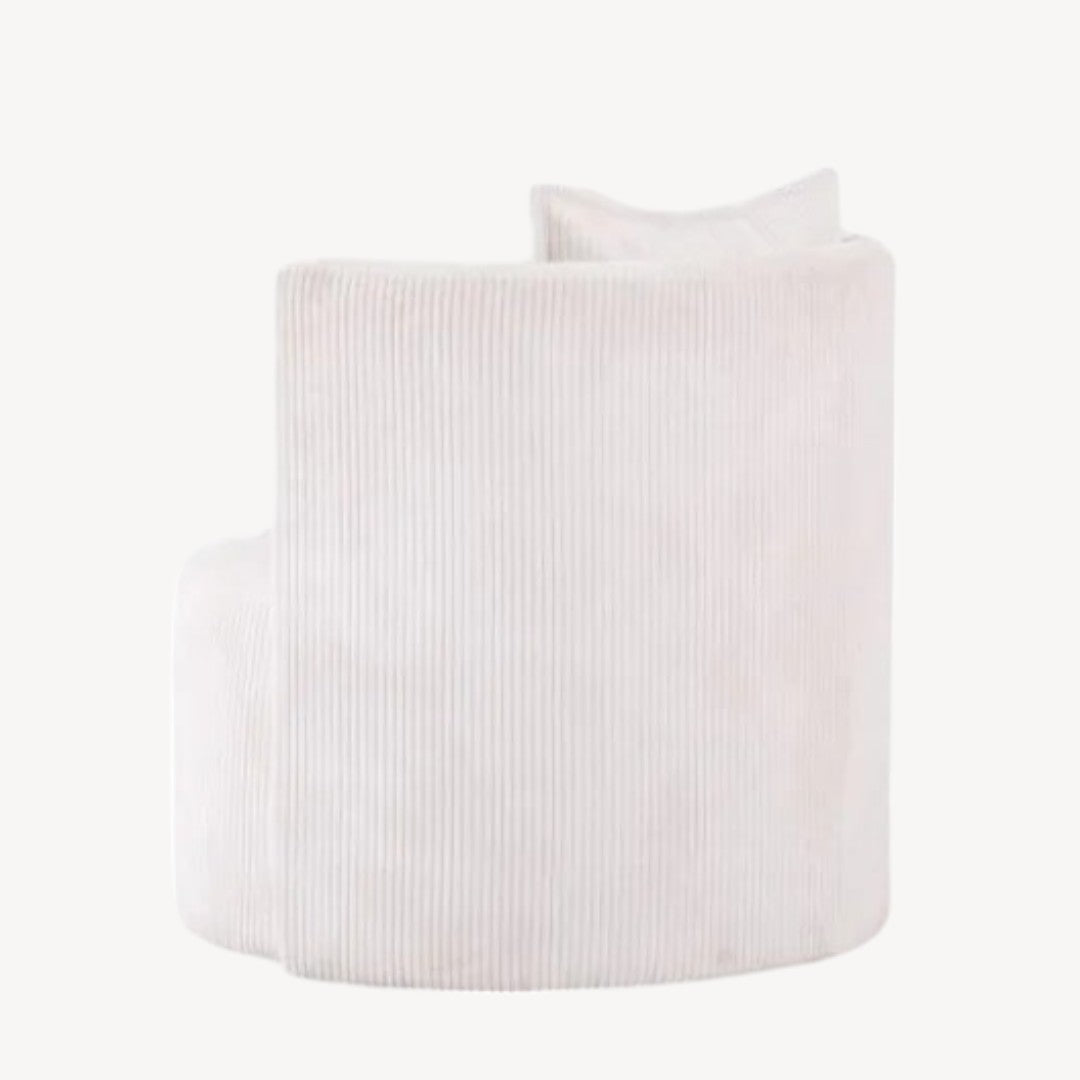 Penelope White Accent Chair – Contemporary Elegance with Curved Seating & Cushion