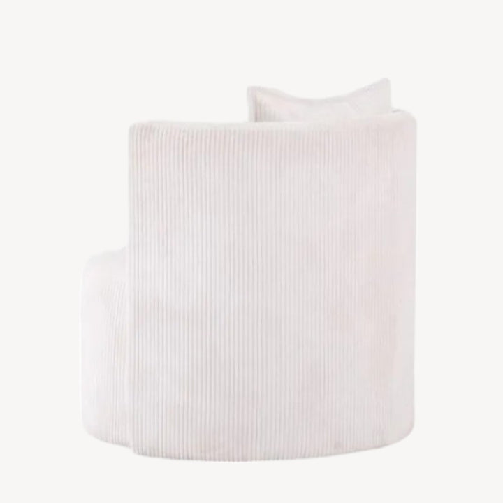 Penelope White Accent Chair – Contemporary Elegance with Curved Seating & Cushion