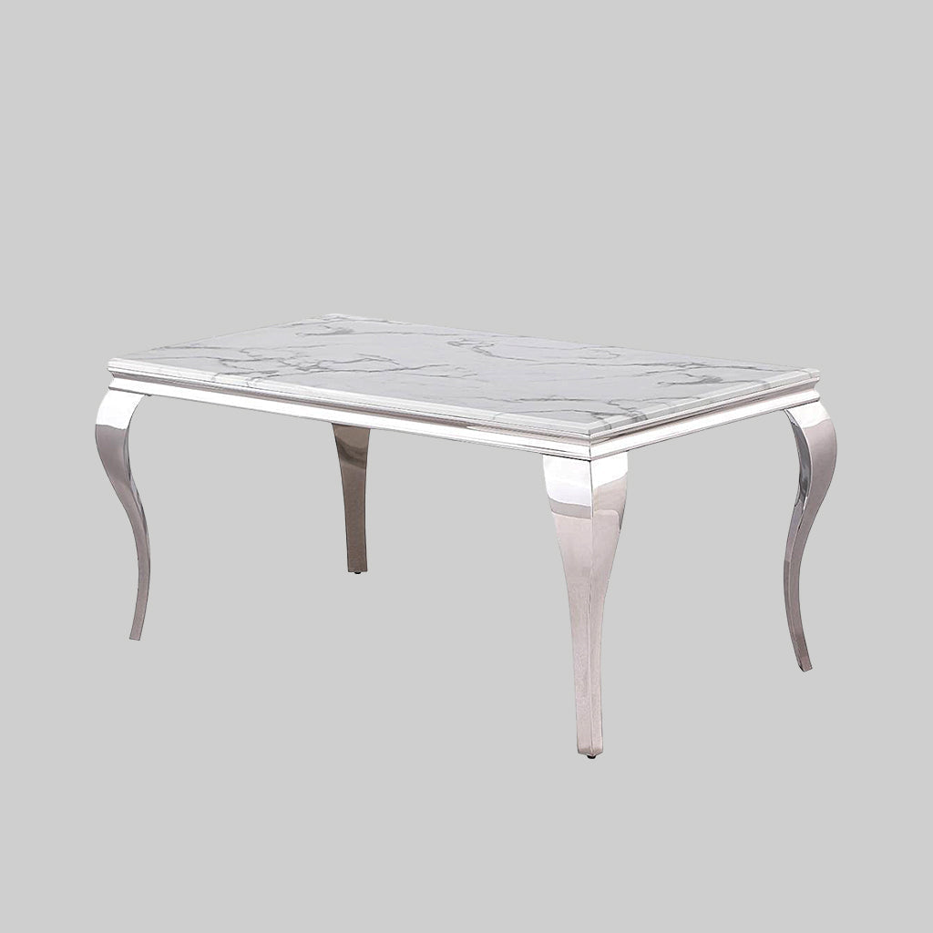 Sprout Metallic Dining Table | Available In Tempered Glass & Marble Top