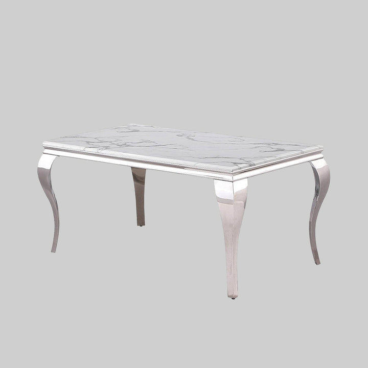 Sprout Metallic Dining Table | Available In Tempered Glass & Marble Top