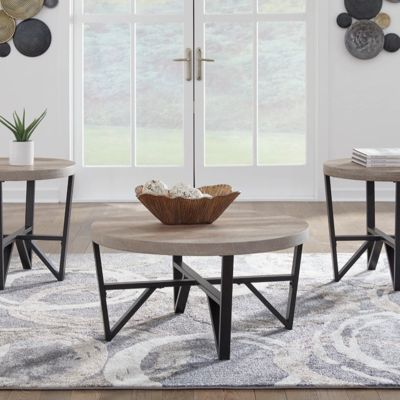 T235-13 Deanlee Occasional Table Set (Set of 3) - Brown/ Black | Signature Design By Ashley