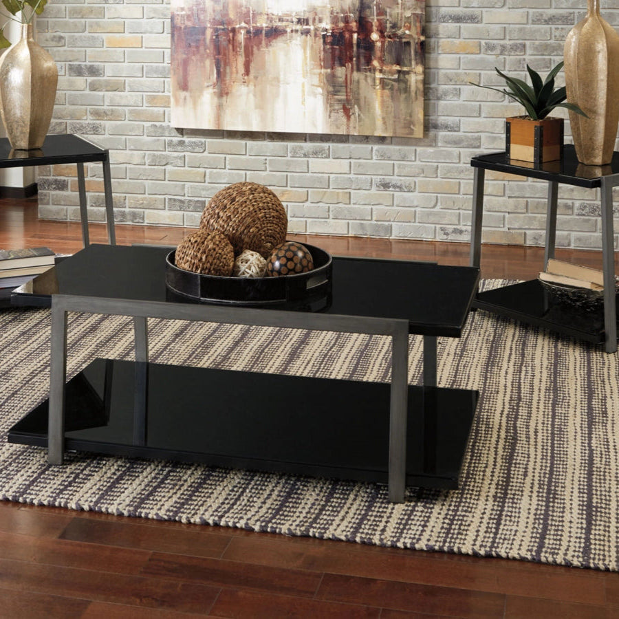 T326-13 Rollynx Occasional Table Set (Set of 3) - Black | Signature Design By Ashley